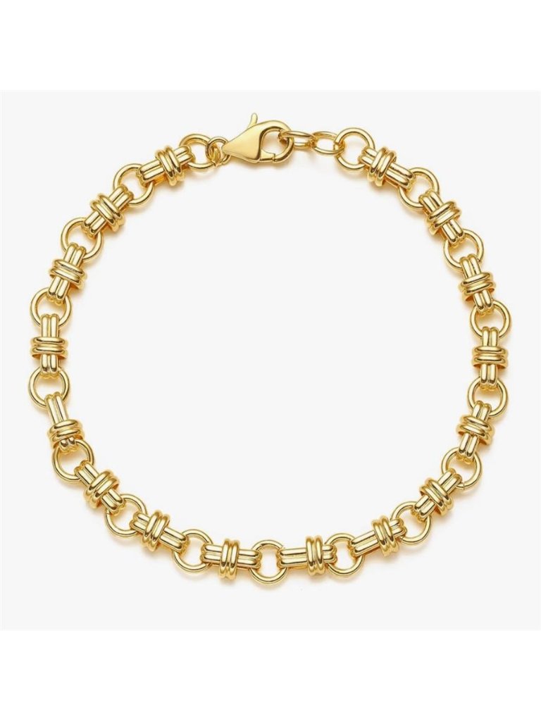 New 14k Gold Plated Elegant Link Cross Chain Gold Bracelet
